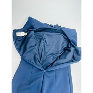 Eliza J Sheath Dress Womens  2 Navy Blue Excellent 3D Floral Applique Sleeveless